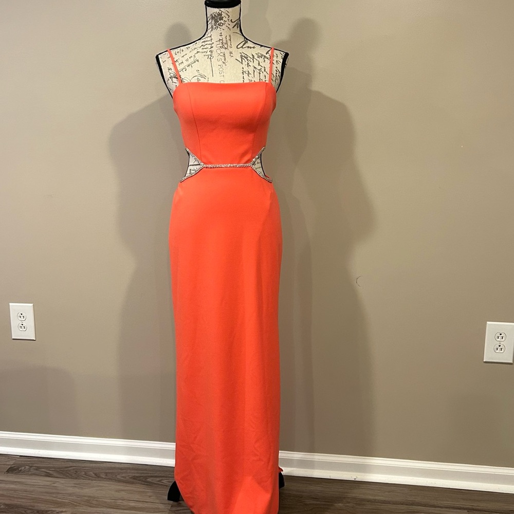 XSCAPE beaded cutout dress